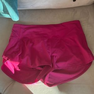 LULULEMON SPEED UP LR LINED SHORT 2.5” INSEAM MAGENTA PURPLE SZ 12